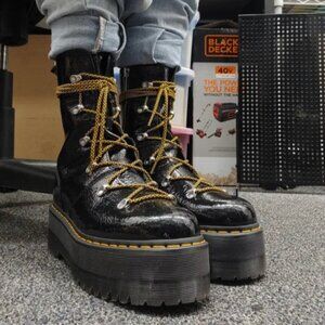 Dr. Martens Black and Gold Platform Boots